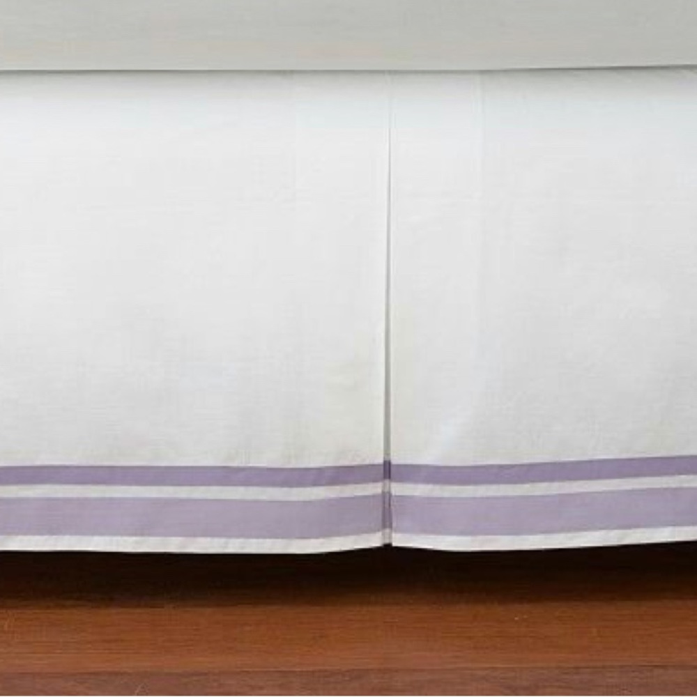 Pottery Barn Kids Harper lavender crib skirt.  Never used. New condition.